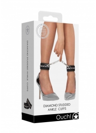 Черные поножи Diamond Studded Ankle Cuffs - Shots Media BV - купить с доставкой в Березниках