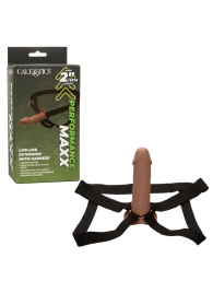 Коричневый фаллопротез Life-Like Extension with Harness - 17,75 см. - California Exotic Novelties - купить с доставкой в Березниках