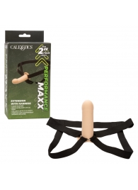 Телесный фаллопротез из силикона Extension with Harness - 15,75 см. - California Exotic Novelties - купить с доставкой в Березниках