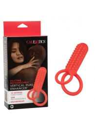 Красное эрекционное кольцо Silicone Rechargeable Vertical Dual Enhancer - California Exotic Novelties - в Березниках купить с доставкой