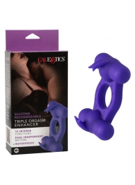 Фиолетовое эрекционное виброкольцо с двумя моторами Silicone Rechargeable Triple Orgasm Enhancer - California Exotic Novelties - в Березниках купить с доставкой