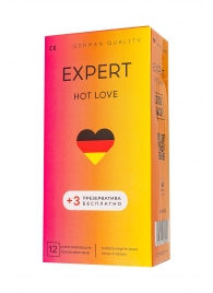 Презервативы EXPERT Hot Love с разогревающим эффектом - 12 шт.(+3 в подарок) - Expert - купить с доставкой в Березниках