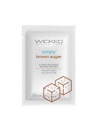 Саше лубриканта на водной основе Simply Aqua Brown Sugar с ароматом коричневого сахара - 3 мл. - Wicked - купить с доставкой в Березниках