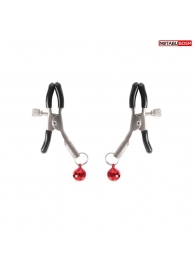 Серебристые зажимы на соски с шариками - Notabu - купить с доставкой в Березниках