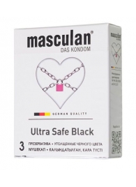 Ультрапрочные презервативы Masculan Ultra Safe Black - 3 шт. - Masculan - купить с доставкой в Березниках