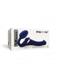 Синий безремневой страпон Multi Orgasm Size S с клиторальной стимуляцией - Strap-on-me - купить с доставкой в Березниках