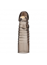 Дымчатая насадка-удлинитель Ribbed Realistic Penis Enhancing Sleeve Extension - 15,2 см. - BlueLine - в Березниках купить с доставкой