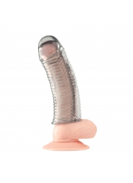 Текстурированная насадка на пенис Clear Textured Penis Enhancing Sleeve Extension - 16,5 см. - BlueLine - в Березниках купить с доставкой