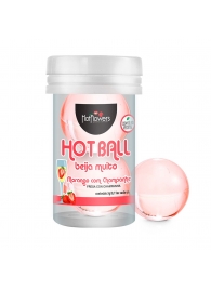 Лубрикант на масляной основе Hot Ball Beija Muito с ароматом клубники и шампанского (2 шарика по 3 гр.) - HotFlowers - купить с доставкой в Березниках