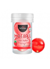 Лубрикант на масляной основе Hot Ball Beija Muito с ароматом клубники (2 шарика по 3 гр.) - HotFlowers - купить с доставкой в Березниках