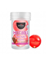 Лубрикант на масляной основе Hot Ball Beija Muito с ароматом шоколада и клубники (2 шарика по 3 гр.) - HotFlowers - купить с доставкой в Березниках