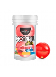 Лубрикант на масляной основе Hot Ball Plus с охлаждающе-разогревающим эффектом (2 шарика по 3 гр.) - HotFlowers - купить с доставкой в Березниках