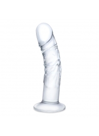 Стеклянный фаллоимитатор из стекла 7’’ Curved Realistic Glass Dildo With Veins - 15,9 см. - Glas