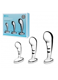 Набор из 3 стальных стимуляторов простаты Stainless Steel P-spot Training Set - b-Vibe - в Березниках купить с доставкой