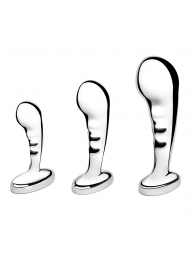 Набор из 3 стальных стимуляторов простаты Stainless Steel P-spot Training Set - b-Vibe - в Березниках купить с доставкой