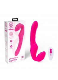 Розовый безремневой страпон на радиоуправлении Strapless Together - 22 см. - Together Toy - купить с доставкой в Березниках
