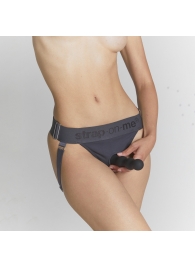 Серые трусики для фиксации насадок Strap-on-me Harness Lingerie Unique - Strap-on-me - купить с доставкой в Березниках