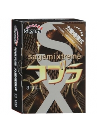 Суженные к основанию презервативы Sagami Xtreme COBRA - 3 шт. - Sagami - купить с доставкой в Березниках