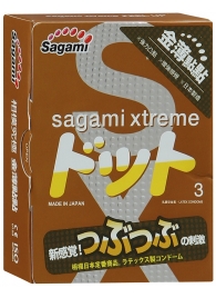 Презервативы Sagami Xtreme FEEL UP с точечной текстурой и линиями прилегания - 3 шт. - Sagami - купить с доставкой в Березниках