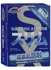 Розовые презервативы Sagami Xtreme FEEL FIT 3D - 3 шт. - Sagami - купить с доставкой в Березниках