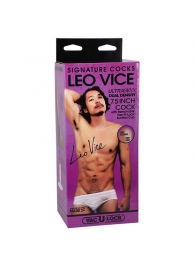 Телесный фаллоимитатор на съемной присоске Signature Cocks Leo Vice - 19,1 см. - Doc Johnson