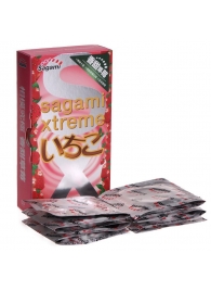 Презервативы Sagami Xtreme Strawberry c ароматом клубники - 10 шт. - Sagami - купить с доставкой в Березниках