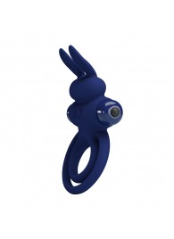 Синее эрекционное кольцо с вибростимуляцией клитора Powerful Ring - Baile - в Березниках купить с доставкой