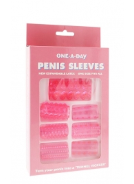 Набор из 7 розовых насадок на пенис ONE-A-DAY PENIS SLEEVES PINK - Seven Creations - в Березниках купить с доставкой