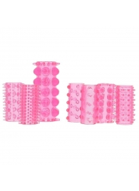 Набор из 7 розовых насадок на пенис ONE-A-DAY PENIS SLEEVES PINK - Seven Creations - в Березниках купить с доставкой