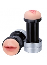 Двусторонний мастурбатор REALSTUFF 2 IN 1 HUMMER MOUTH   VAGINA - ротик и вагина - Dream Toys - в Березниках купить с доставкой