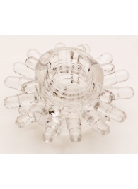 Прозрачное гелевое эрекционное кольцо с шипиками - Toyfa Basic - в Березниках купить с доставкой