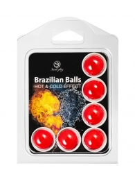 Набор из 6 шариков с массажным маслом Brazilian Balls с охлаждающим и разогревающим эффектом - Secret Play - купить с доставкой в Березниках