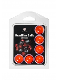 Набор из 6 шариков с массажным маслом Brazilian Balls с ароматом ягод - Secret Play - купить с доставкой в Березниках