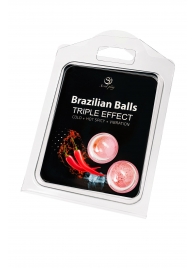 Набор из 2 шариков с массажным маслом Brazilian Balls с тройным эффектом - Secret Play - купить с доставкой в Березниках