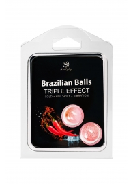 Набор из 2 шариков с массажным маслом Brazilian Balls с тройным эффектом - Secret Play - купить с доставкой в Березниках