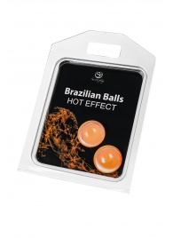 Набор из 2 шариков с массажным маслом Brazilian Balls с разогревающим эффектом - Secret Play - купить с доставкой в Березниках