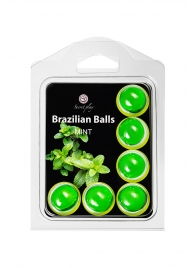 Набор из 6 шариков с массажным маслом Brazilian Balls с ароматом мяты - Secret Play - купить с доставкой в Березниках