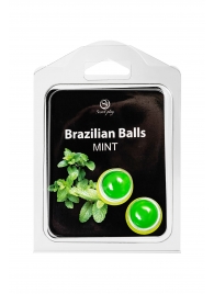 Набор из 2 шариков с массажным маслом Brazilian Balls с ароматом мяты - Secret Play - купить с доставкой в Березниках