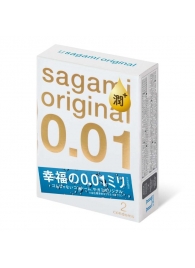 Увлажнённые презервативы Sagami Original 0.01 Extra Lub - 2 шт. - Sagami - купить с доставкой в Березниках