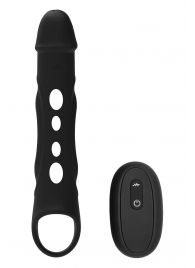 Черная насадка-удлинитель Vibrating Extender With Remote с вибрацией - Dream Toys - в Березниках купить с доставкой