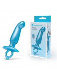 Голубая анальная пробка для массажа простаты Hither Silicone Prostate Plug - 14,3 см. - b-Vibe - в Березниках купить с доставкой