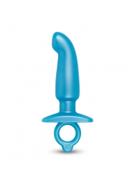 Голубая анальная пробка для массажа простаты Hither Silicone Prostate Plug - 14,3 см. - b-Vibe - в Березниках купить с доставкой