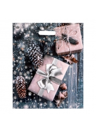Новогодний пакет с принтом в виде подарков и вырубной ручкой (45х38 см) - Сима-Ленд - купить с доставкой в Березниках