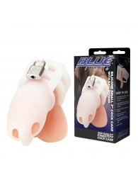Белая клетка для пениса Silicone Small 2 in Cock Cage With Ball Divider - BlueLine - купить с доставкой в Березниках