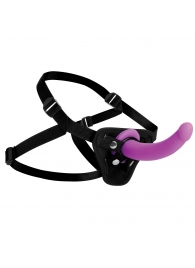 Лиловый поясной страпон Navigator Silicone G-Spot Dildo with Harness - 17,8 см. - XR Brands - купить с доставкой в Березниках