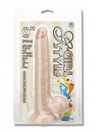 Телесный фаллоимитатор G-GIRL STYLE 9INCH DONG WITH SUCTION CAP - 22,8 см. - NMC