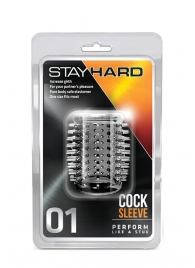 Прозрачная насадка с шипами STAY HARD COCK SLEEVE 01 CLEAR - Blush Novelties - в Березниках купить с доставкой