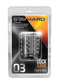 Прозрачная насадка с шипами и шишечками STAY HARD COCK SLEEVE 03 CLEAR - Blush Novelties - в Березниках купить с доставкой