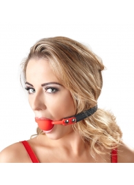 Силиконовый кляп-шар на чёрных ремешках Red Gag silicone - Orion - купить с доставкой в Березниках