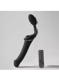 Черный безремневой вибрострапон Strap-On-Me Multi Orgasm Size XL - Strap-on-me - купить с доставкой в Березниках